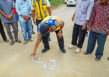 Wagub Mian Tentukan Titik Nol Pembangunan Jalan Air Muring – Tanjung Harapan Kabupaten Bengkulu Utara