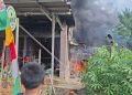 Gudang Usaha Pelaminan Milik Anggota Polres Mukomuko Terbakar
