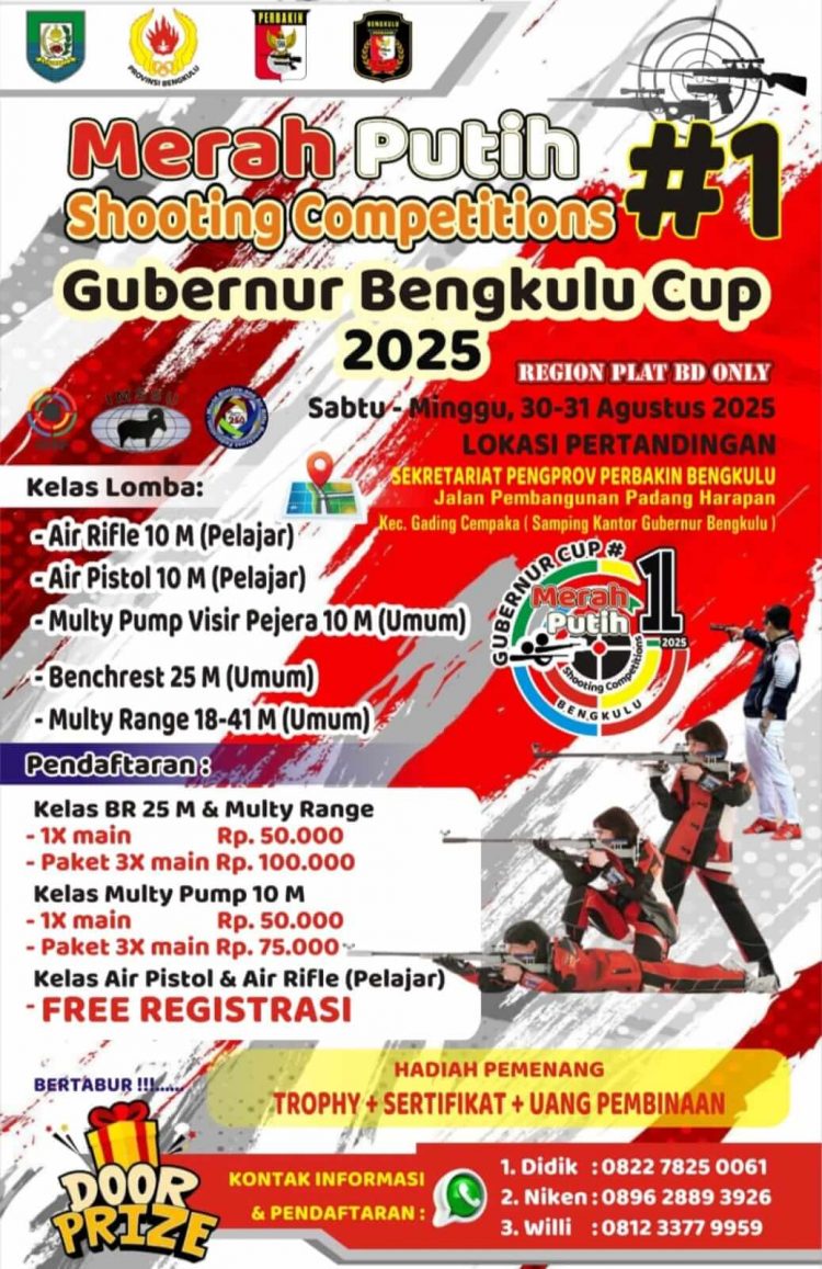 Perbakin Bengkulu Gelar “Merah Putih Shooting Competitions Gubernur Bengkulu Cup 2025”