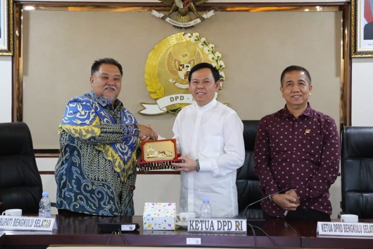 Bupati dan Ketua DPRD Bengkulu Selatan Temui Sultan di Senayan