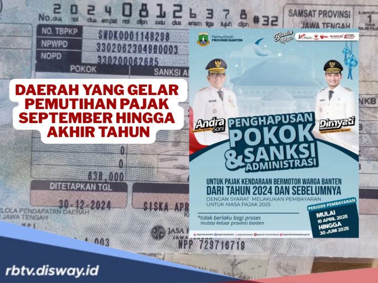 Ini Daftar Daerah yang Gelar Pemutihan Pajak Bulan September hingga Desember 2025