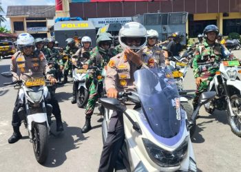 Polri TNI Serta Forkopimda Patroli Skala Besar Jaga Situasi Kamtibmas di Bengkulu