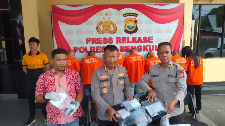 Kurang dari 1 Bulan, Polresta Bengkulu Ciduk 11 Pelaku Narkoba