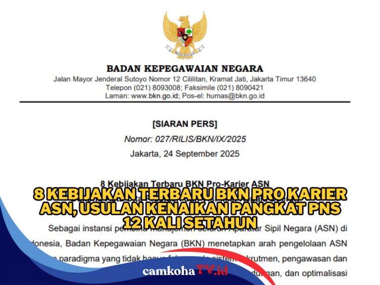 8 Kebijakan Terbaru BKN Pro Karier ASN, Salah Satunya Usulan Kenaikan Pangkat PNS 12 Kali Setahun