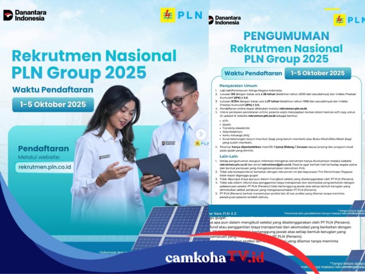 Peluang Karir, Rekrutmen PLN Group 2025 Dibuka, Daftar di Link Ini