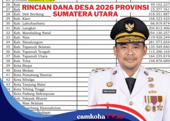 Rincian Dana Desa Provinsi Sumatera Utara Tahun 2026, Rata-rata Dapat Dana Segini