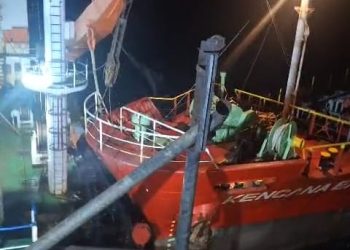 Kapal Tanker Pengangkut CPO Tabrak Kapal Keruk di Pelabuhan Pulau Baai Bengkulu