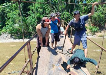 Efisiensi Anggaran, Jembatan Gantung Penghubung Desa Gelombang- Desa Bandung Agung Seluma Direhab Swadaya