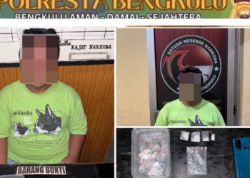Residivis Narkoba di Kota Bengkulu Ditangkap Lagi, 4 Paket Sabu Disita