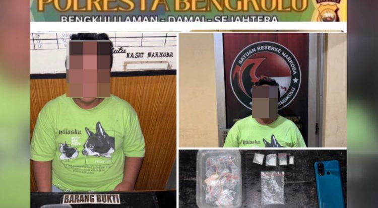 Residivis Narkoba di Kota Bengkulu Ditangkap Lagi, 4 Paket Sabu Disita