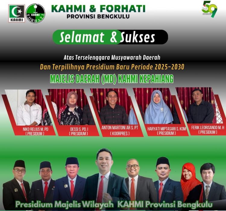 5 Presidium Terpilih dalam Musda KAHMI Kepahiang