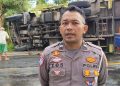 Truk Muatan Puluhan Ton Batu Bara Terguling di Kepahiang, Sopir Trauma Berat