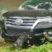 Mobil Fortuner Jungkir Balik dan Masuk Sungai Air Gasan Seluma, Oleng Pasca Menyalip Motor