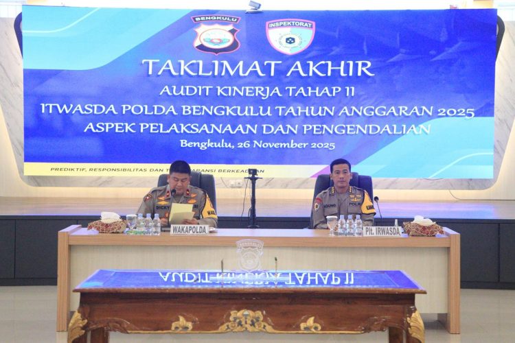 Wakapolda Bengkulu Brigjen Pol Dicky Sondani Pimpin Taklimat Akhir Audit Kinerja Tahap II Itwasda TA 2025