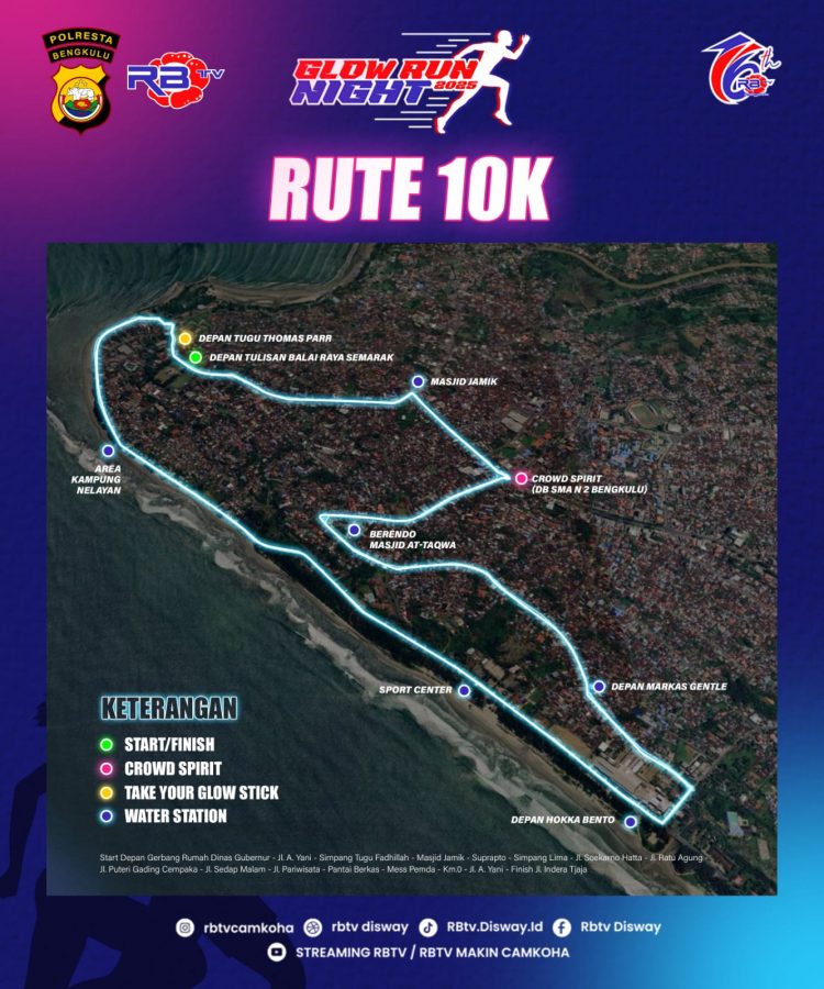 Glow Run Night Event Pertama di Bengkulu, Dimeriahkan Pelari Luar Bengkulu