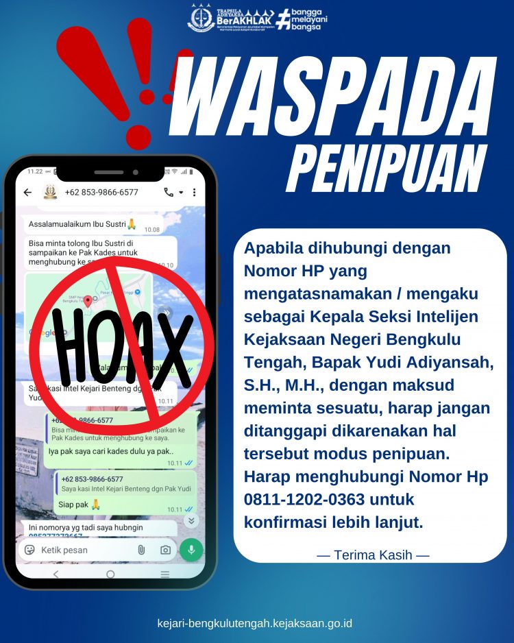 Kades Tertipu Rp10 Juta Akibat Ulah Oknum Catut Nama Kasi Intel Kejari Bengkulu Tengah