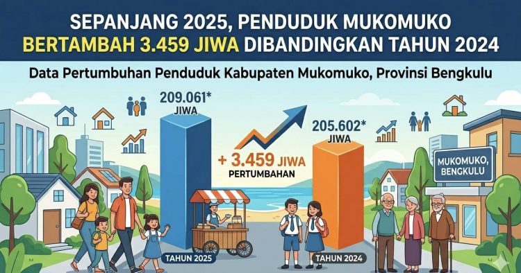 Pertumbuhan Penduduk Kabupaten Mukomuko Berada di Angka 1,6 Persen, Meningkat 3.459 Jiwa