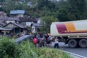 Di Kepahiang, Mobil Rombongan Pelajar Nyaris Masuk Jurang