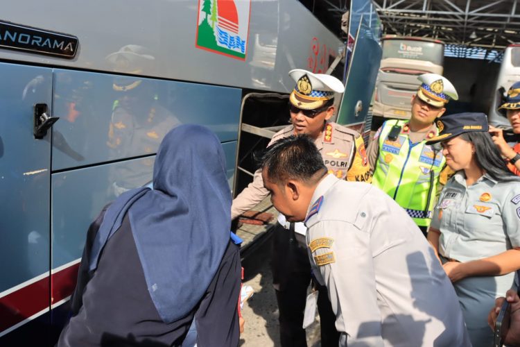 Hari ke 9 Operasi Keselamatan 2026, Ditlantas Polda Bengkulu Gelar Ramp Check di Armada Bus PO SAN